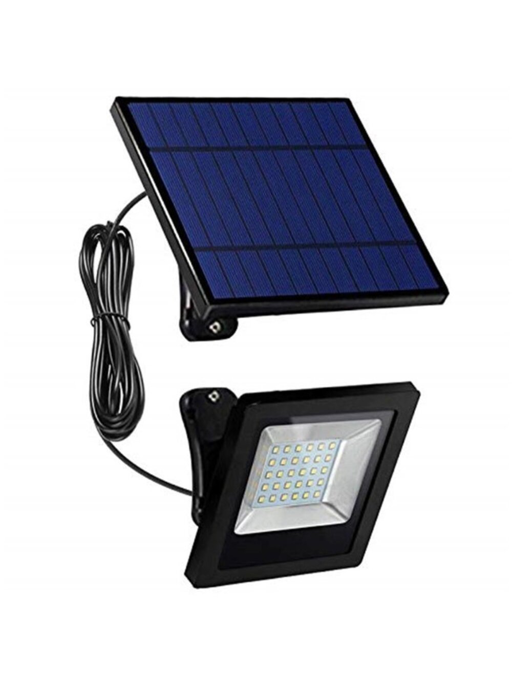 Solar Outdoor Flood Light 30 LED Dusk To Dawn Waterproof Garage Yard Patio Black